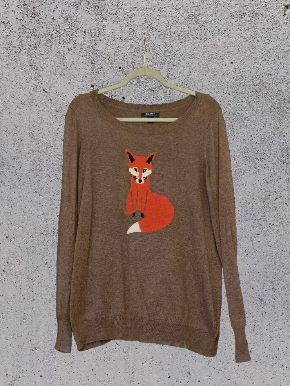 Old Navy Fox Sweater Lightweight L Blogger Favorite